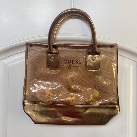 Guess By Marciano Tote Clear Mini Bronze Small Handbag Designer Purse 90s Y2k - Picture 3 of 12